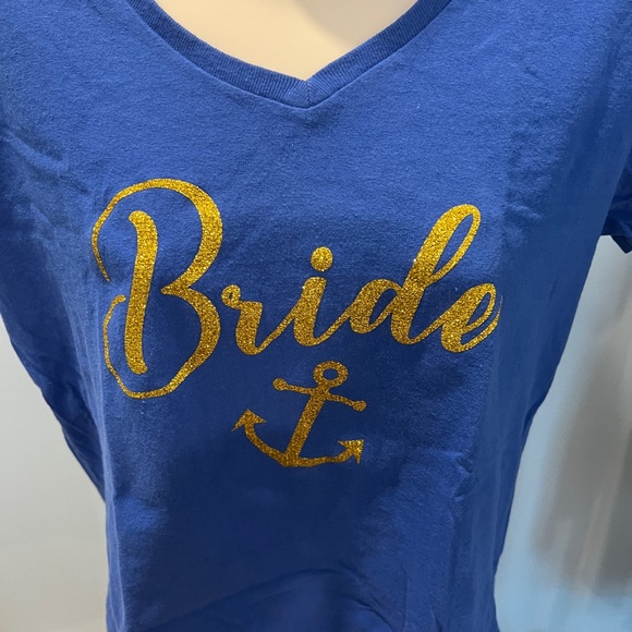 Women’s Large Blue with Gold Bride w/ Anchor fitted shirt - Picture 2 of 4